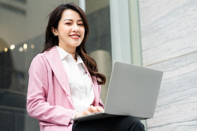 Asian business woman image on the street