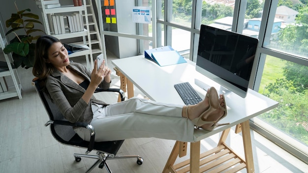 Photo asian business woman