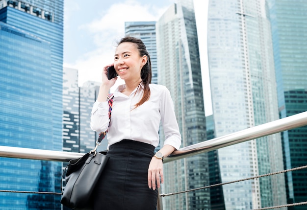 Asian businesswoman in a city