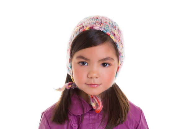 Asian child kid girl winter portrait 