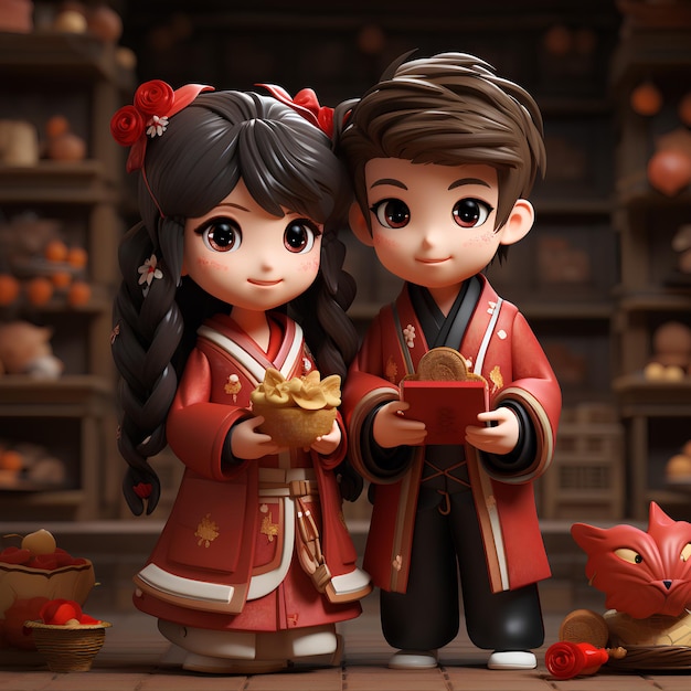 Asian couple celebrating Chinese New Year