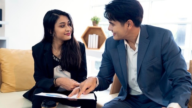 asian couple at office