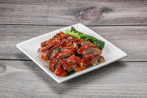 Asian cuisine roasted duck meat with skin