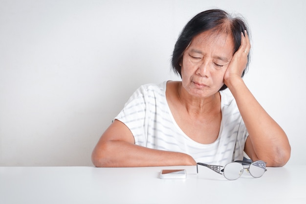 Asian elderly women have stress Feeling very worried about problems with retirement life.