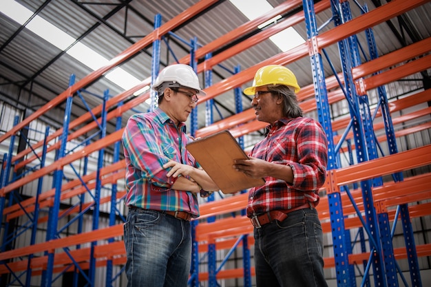 Asian Engineer man working in building factory