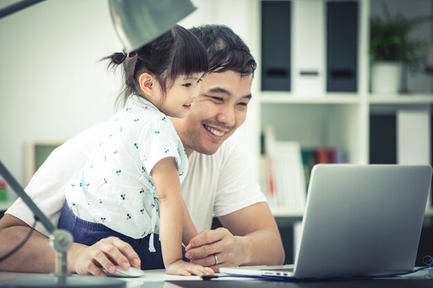 Asian family and little girl 