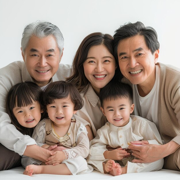 Asian Family Posing for Picture