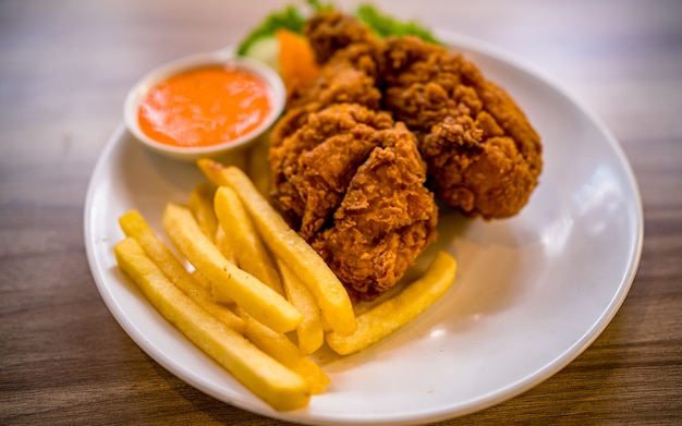 asian fast food spicy grilled Chicken and vegetable at Kathmandu Nepal