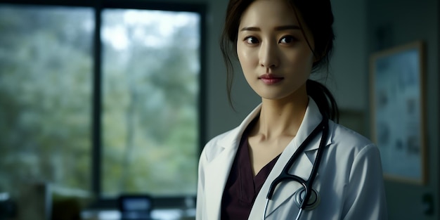 Asian Female Doctor with Stethoscope