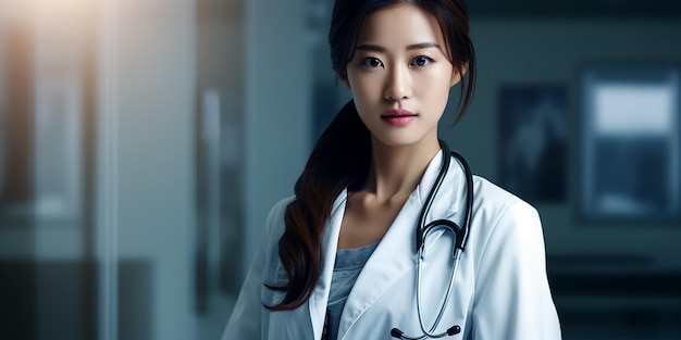 Asian Female Doctor with Stethoscope