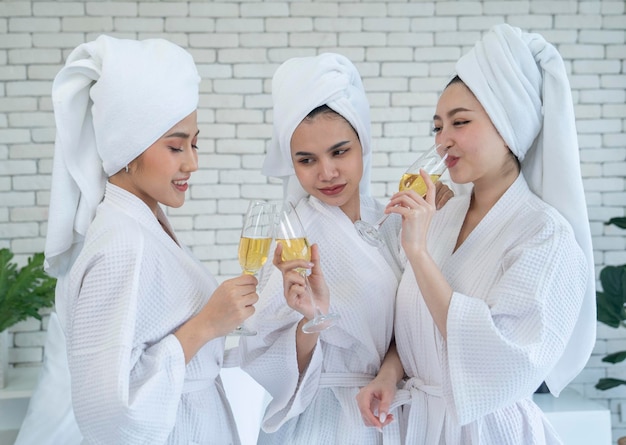 asian female drinking wine