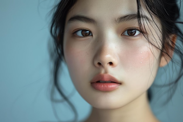 Asian female portrait with perfect skin Generate ai