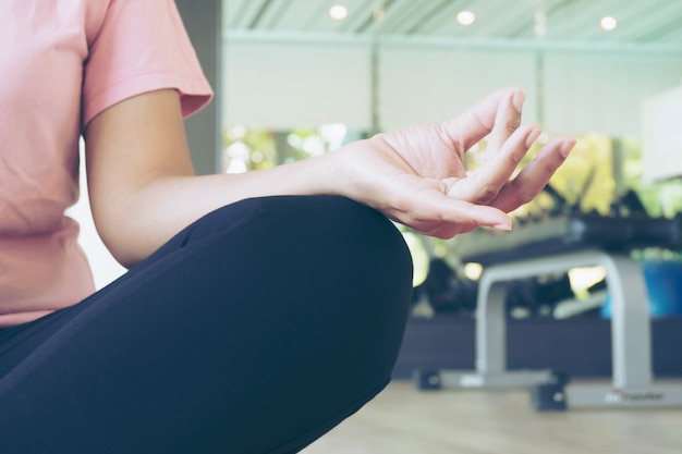 Asian Fitness Woman Warm Up before do Exercise 