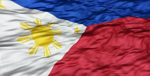 The Asian flag of the country of Philippine is wavy