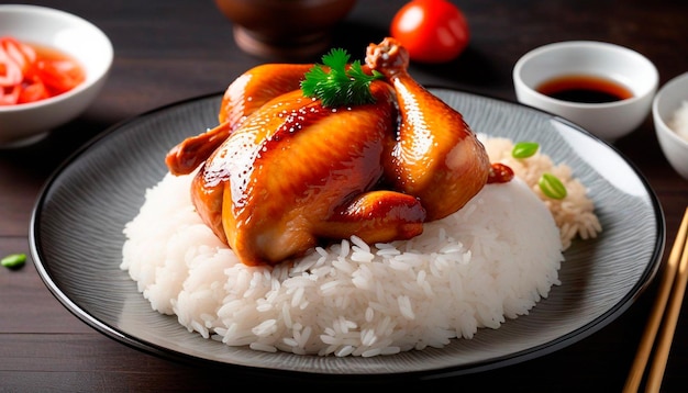 Photo asian food chicken rice