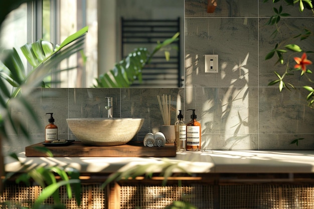 Asian fusion bathrooms with bamboo accessories oct