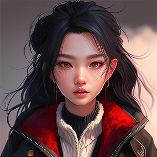 Asian girl anime avatar Ai art