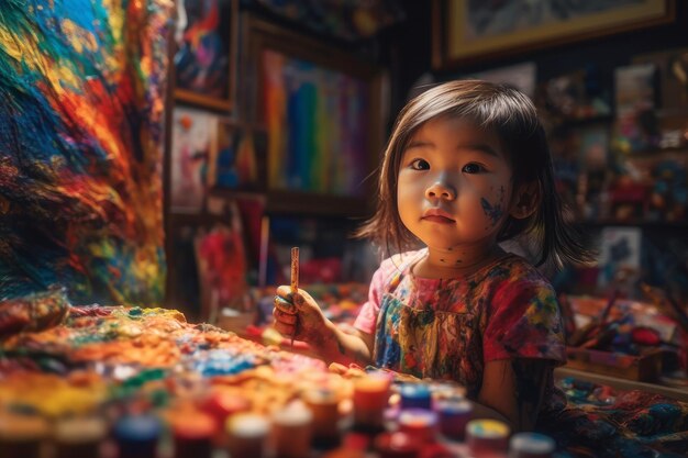 写真 アジアの女性芸術家が ai で作成した