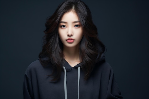 An asian girl has a nice hairstyle
