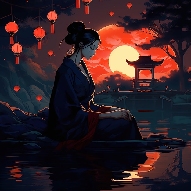 asian girl illustration