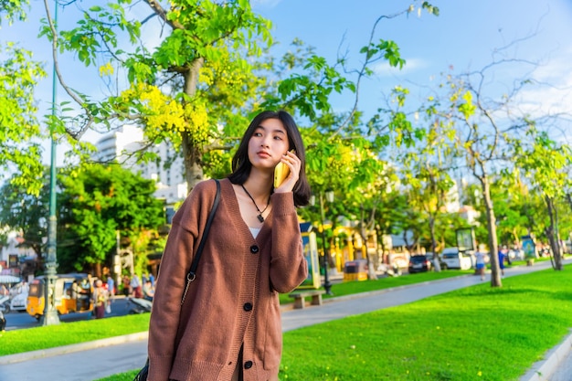 Asian Girl waitting Delivery