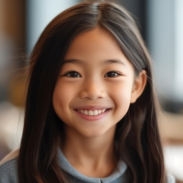 Asian Girls' Education Happy beautiful Asian Girl is smilling Generative AI