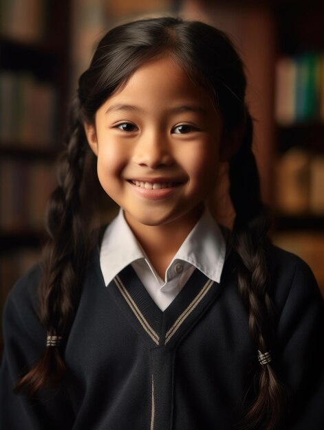 Asian Girls' Education Happy beautiful Asian Girl is smilling