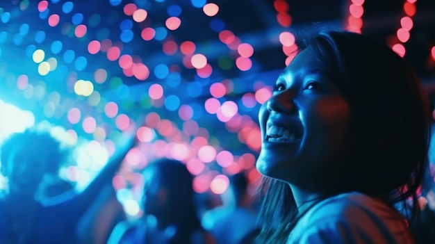 Asian girls having fun together in a club