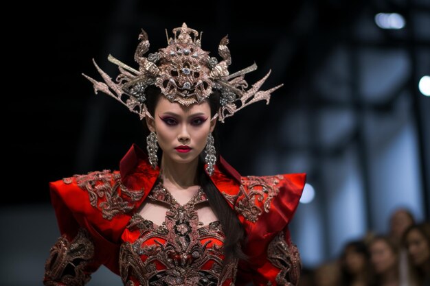 アジアのグラマー・ファッション・ショー 素晴らしいコスチュームとユニークなデザイナーの作品