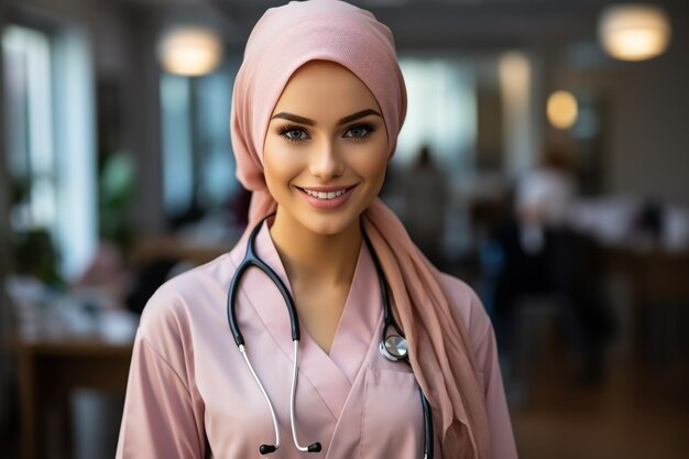 Premium Photo Asian Hijab Nurse Or Doctor Wearing Purple Medical