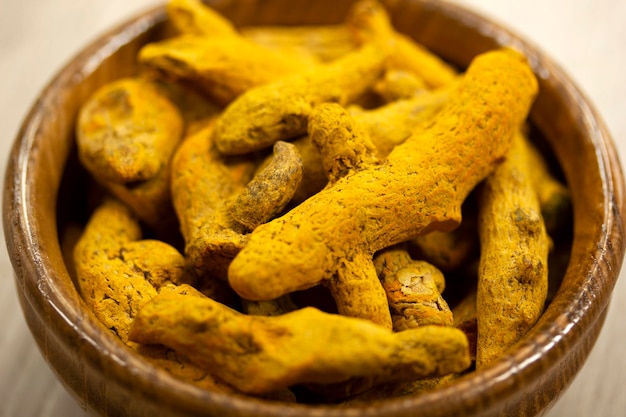 Asian Ingredients Tumeric rhizomes closeup