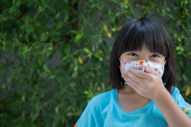 Asian kid wear protect mask, coronavirus