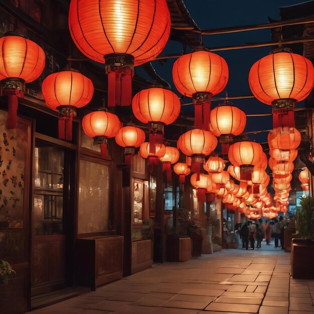 Asian lamps in the street