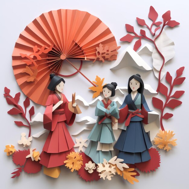 Asian life origami art