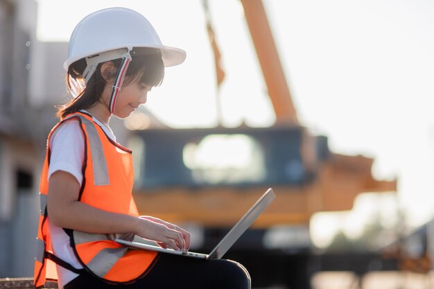 Asian little girl future engineers