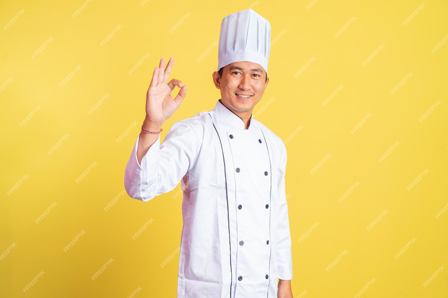 asian chef with blue hair