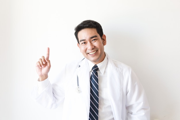 Asian man in Doctor uniform in hospital