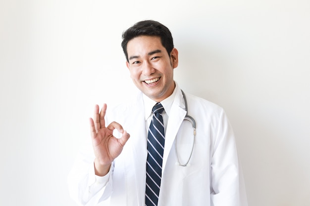 Asian man in Doctor uniform in hospital