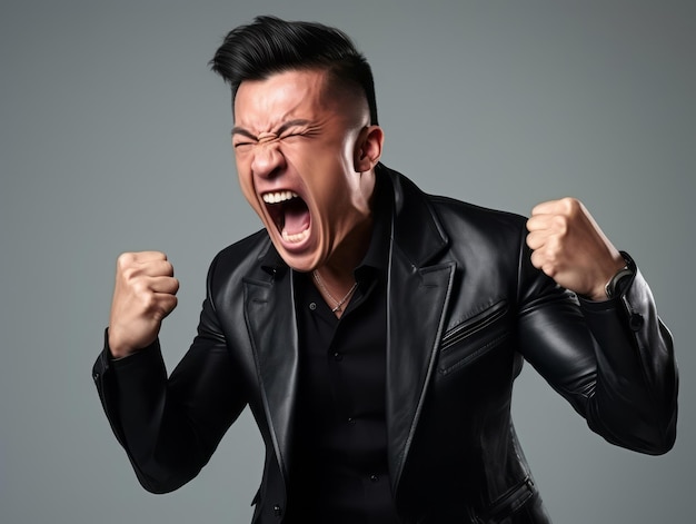 эмоциональные динамические жесты азиатского мужчины