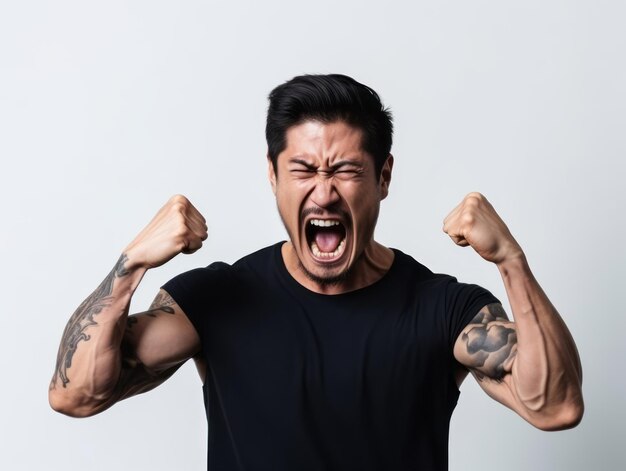 asian man emotional dynamic gestures