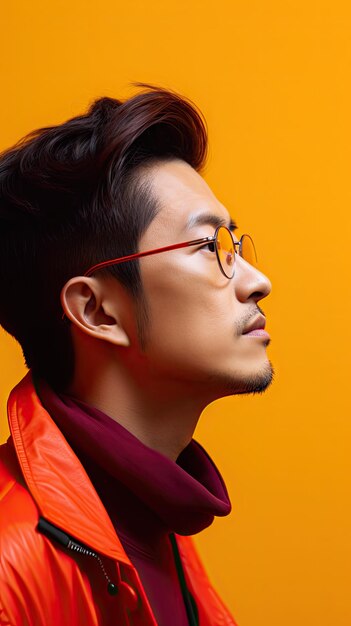 Asian man wearing glasses