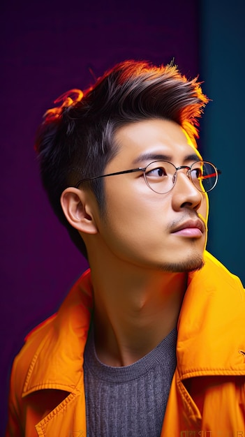 Asian man wearing glasses