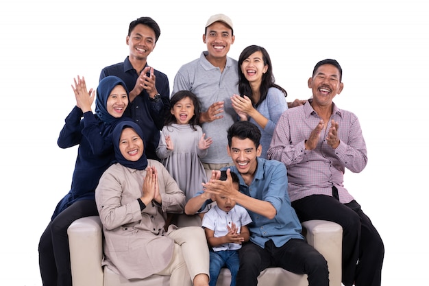 Asian muslim family eid mubarak ramadan kareem