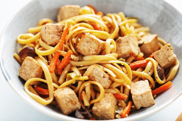 Asian noodles with cheese tofu