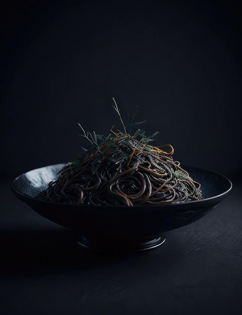 Asian noodles with teriyaki sauce Generative AI