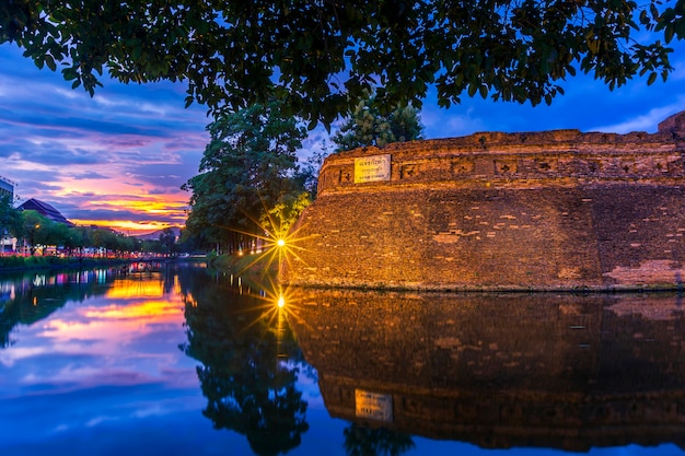 asian old city ancient wall and moat 