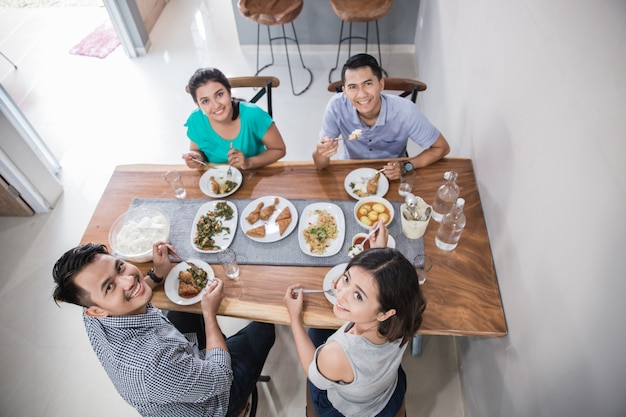 Asian people having lunch