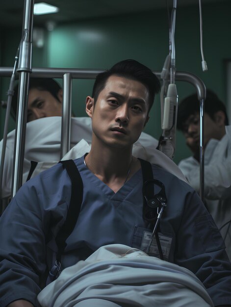 An asian person in hospital