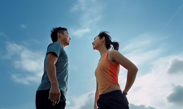 Asian persons healthy running on a tracka photo of a running person full body photo