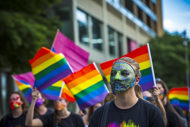 An Asian protest where participants fight for equal rights and acceptance of people with a nontradi